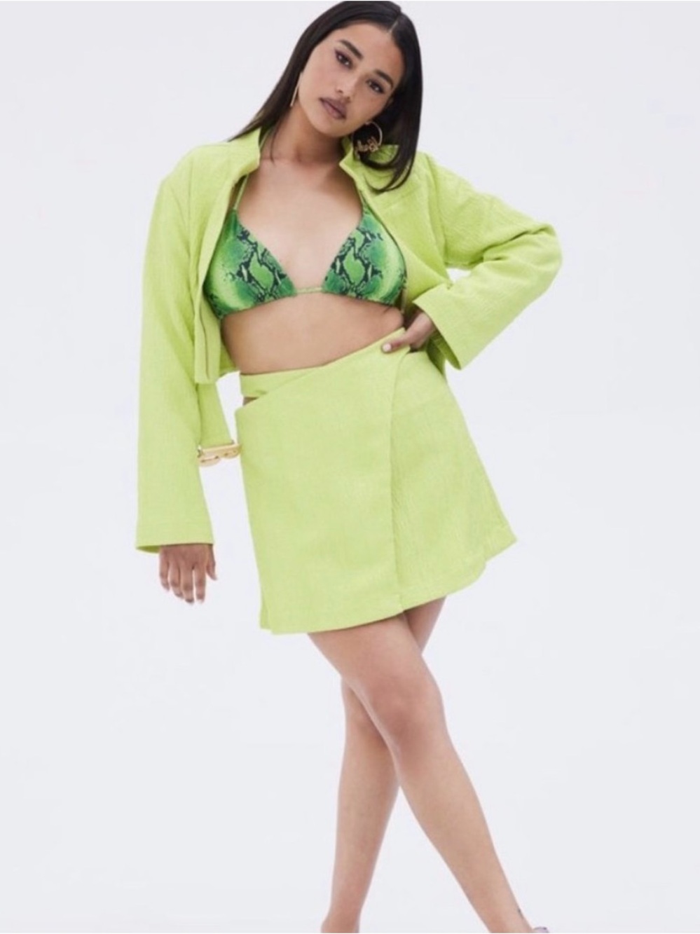 NWT Cult Gaia x Bratz Keaton MINI Skirt SIZE S green kiwi